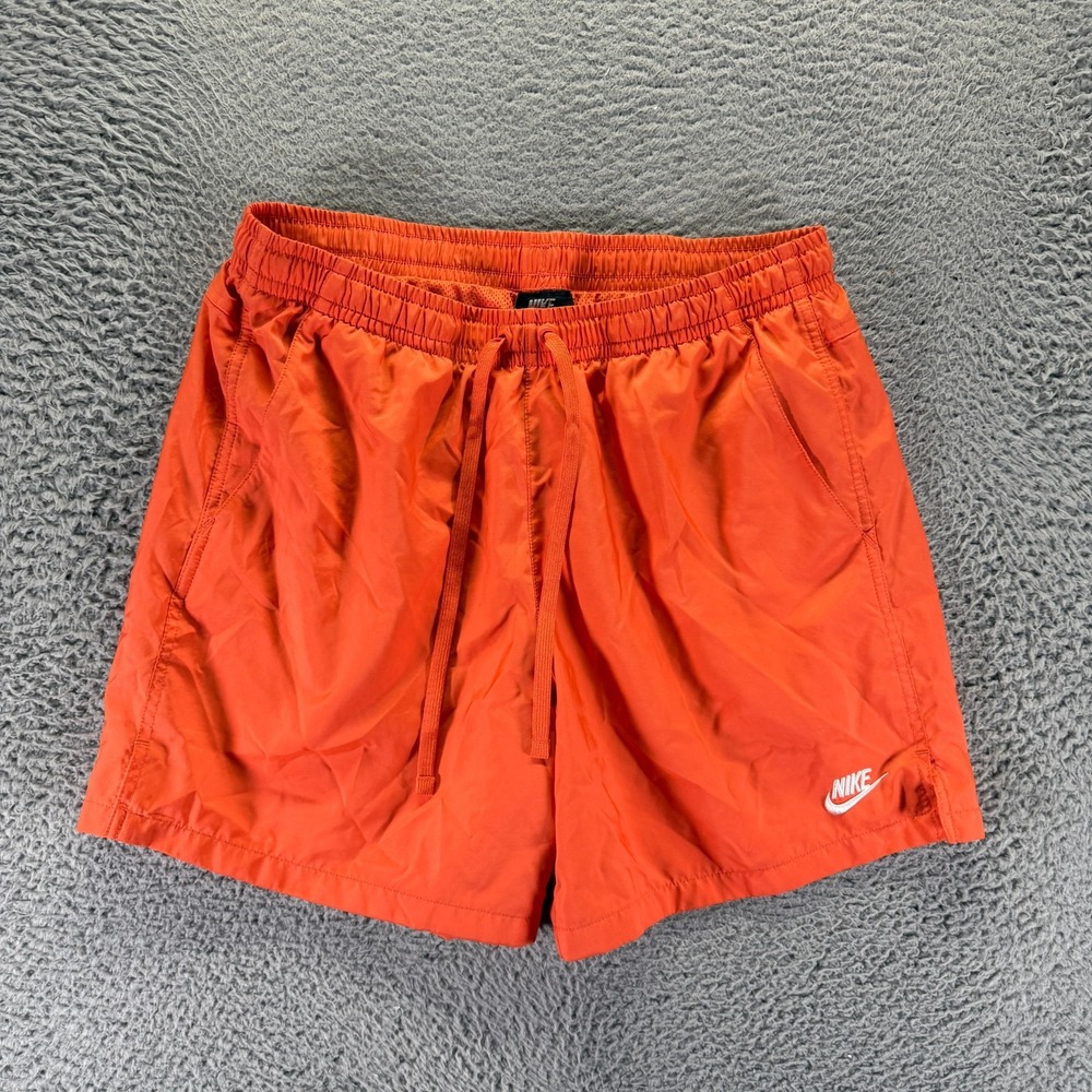 Nike Shorts Mens L Orange Polyester Athletic Mesh Lined Basketball Performance